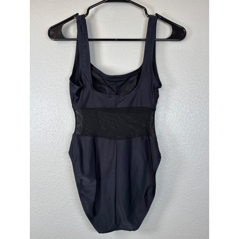 Anne Cole Collection Black One Piece Swimsuit Size 6 Mesh Inset Sleek Vintage - Picture 4 of 8